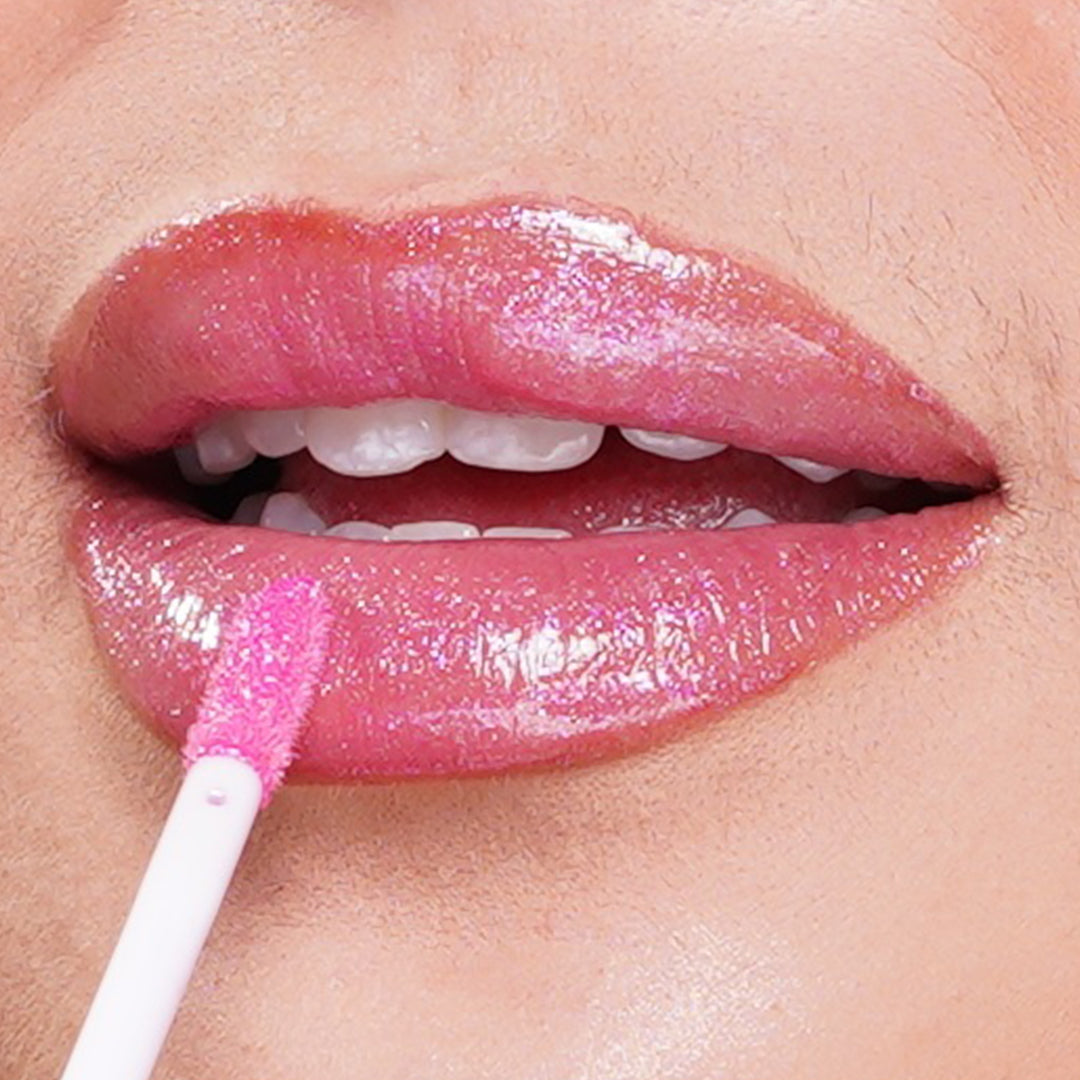 Crush-pink tinted cream gloss.